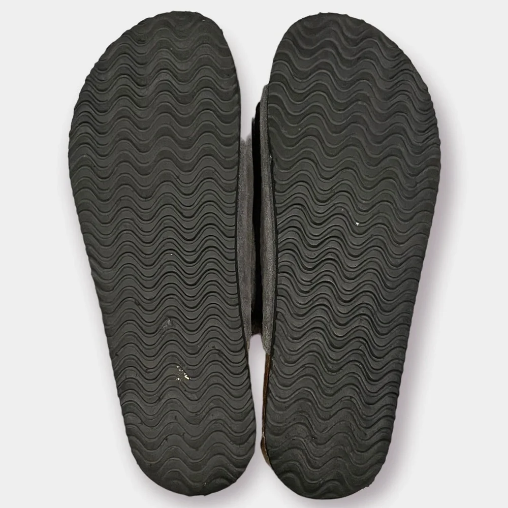 Woodstock Bert Slides Sandals Gray Leather Size 9 Vintage Brand New York